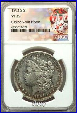 1893-S NGC VF25 CASINO Vault Silver MORGAN Dollar $1 The KING Nice & Light