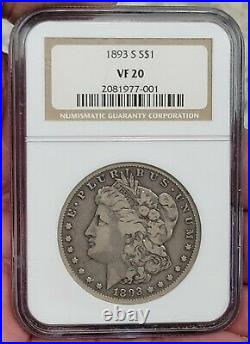 1893 s Morgan Silver Dollar NGC VF20 Great Coin King of The Morgans! BUY IT NOW