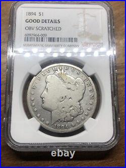 1894 Morgan Silver Dollar Good Detail Key Date Silver $1 NGC Certified! Rare