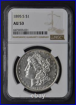 1895-S Morgan Silver Dollar NGC AU 53 $1 COINGIANTS