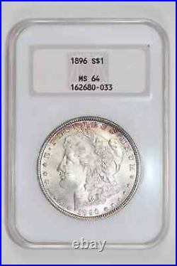 1896 Morgan Dollar Ngc Ms64 Old Fatty Holder