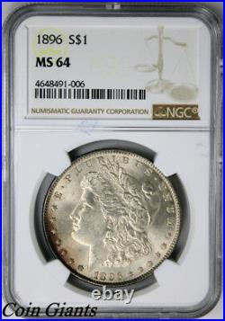 1896 Morgan Silver Dollar NGC MS64 Near GEM BU Lustrous Philadelphia Rare Coin