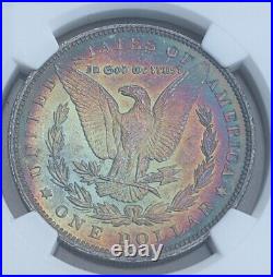 1896 Morgan Silver Dollar S$1 Coin NGC MS63 STAR Toner Rainbow Toned UNC CAC