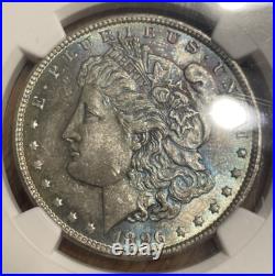 1896 P Morgan Silver Dollar NGC MS63 Ice Blue Toning