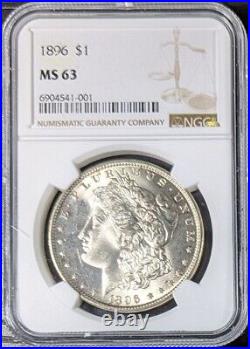 1896-P Morgan Silver Dollar NGC MS63! Uncirculated! Under Graded