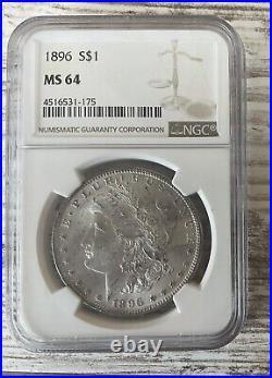 1896 P Morgan Silver Dollar Ngc Ms 64