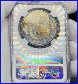 1896 P Morgan silver dollar NGC MS64 CAC Beautiful Rainbow Toning Monster Color