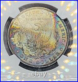1896 P Morgan silver dollar NGC MS64 CAC Beautiful Rainbow Toning Monster Color