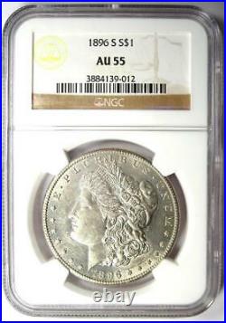 1896-S Morgan Silver Dollar $1 Coin Certified NGC AU55 Near MS / UNC