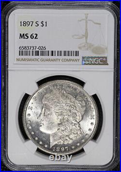 1897-S Morgan Silver Dollar NGC MS62 Great Eye Appeal Strong Strike