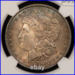 1898 $1 Morgan Silver Dollar PQ Neon Rainbow Toning NGC MS 64 SKU-B2368