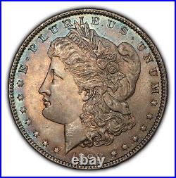 1898 $1 Morgan Silver Dollar PQ Neon Rainbow Toning NGC MS 64 SKU-B2368