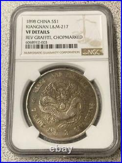 1898 China Silver Dollar $1 Kiangnan VF Details NGC