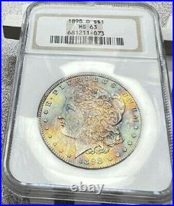 1898-O (MS63) Morgan Dollar $1 Silver One Toner Toned NGC Graded Coin