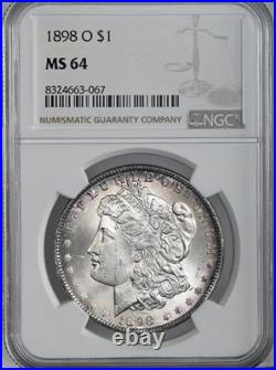 1898-o $1 Morgan Silver Dollar New Orleans Mint Ngc Ms64 #8324663-067