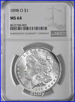 1898-o $1 Morgan Silver Dollar New Orleans Mint Ngc Ms64 #8672758-003