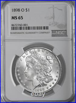1898-o $1 Morgan Silver Dollar New Orleans Mint Ngc Ms65 #8672760-001