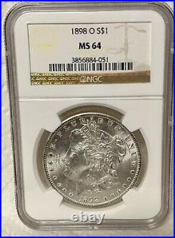1898-o Morgan Silver Dollar Ngc Graded Ms64 Free Us Shipping
