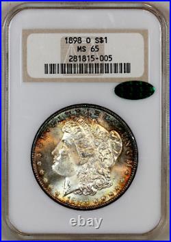 1898-o Ms64 Ngc Cac Morgan Silver Dollar Pq Old Fatty Holder