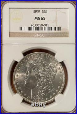 1899 Morgan Silver Dollar Gem MS65 NGC Classic Brown Label ONLY 330K Minted