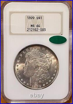 1899 Morgan Silver Dollar NGC MS64 Old Fatty Lightly Toned & CAC Certified
