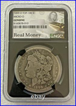 1899 O Morgan Dollar NGC Genuine Top 100 Micro O VAM BLACK SLAB