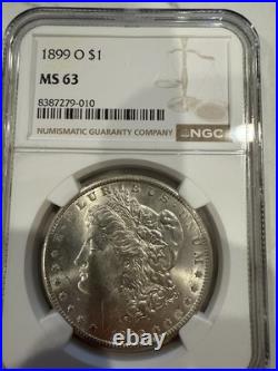 1899-O Morgan Silver Dollar NGC MS63 Beautiful Luster