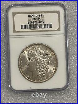 1899 O Morgan Silver Dollar NGC MS64 Vintage Holder Amazing Luster (035)