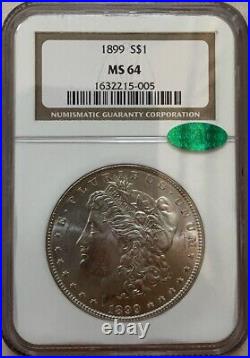 1899 P Morgan Silver Dollar NGC Brown Label MS64 ONLY 330K Minted & CAC Cert