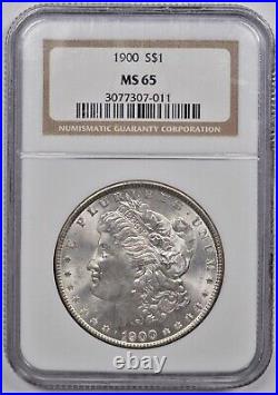 1900-P Morgan Silver Dollar NGC MS65 Choice Cartwheel Luster! Pretty Coin
