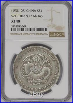 1901-08 China Szechuan Silver Dollar Ngc Xf40