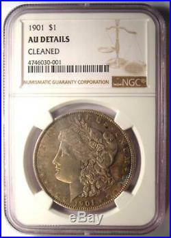 1901-P Morgan Silver Dollar $1 (1901) NGC AU Details Rare Date Near MS UNC