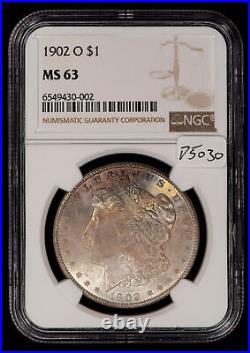 1902-O $1 Morgan Silver Dollar Rainbow Mint Bag Toning NGC MS 63 SKU-D5030