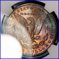 1902-O $1 Morgan Silver Dollar Rainbow Mint Bag Toning NGC MS 63 SKU-D5035