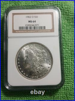 1902 O Morgan Silver Dollar NGC MS 64 Nice 90% Silver Coin