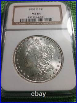 1902 O Morgan Silver Dollar NGC MS 64 Nice 90% Silver Coin