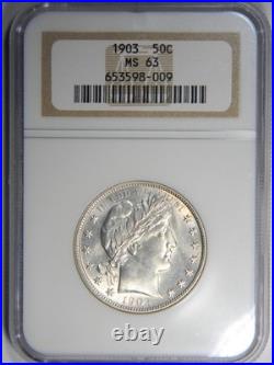 1903 Barber Half Dollar Ngc Ms63 Looks Gem! Bright Satiny White