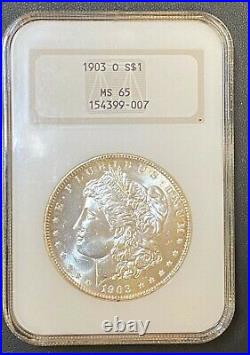 1903-O Morgan Silver Dollar NGC MS-65, Key Date High Grade Coin, Old Fatty Case