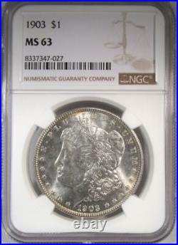 1903 Silver Morgan Dollar NGC MS63 Coin AR492 1903 Silver Morgan Dollar NGC MS63 Coin AR492