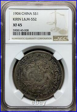 1904 China Empire Kirin Silver Dollar L&M-552 NGC XF45