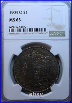 1904 O $1 Morgan Silver Dollar NGC MS63? Rainbow Hair Toning