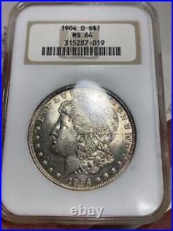 1904-O $1 Morgan Silver Dollar NGC MS64 Old Fatty Holder Item 6565