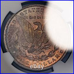 1904-O $1 Morgan Silver Dollar Rainbow Bag Seam Toning NGC MS 64 SKU-D5055