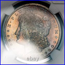 1904-O $1 Morgan Silver Dollar Rainbow Mint Bag Toning NGC MS 64 SKU-D5048