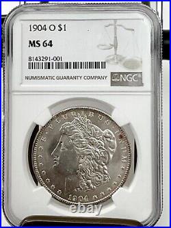 1904 O Morgan Silver Dollar NGC MS64 Beautiful Toning