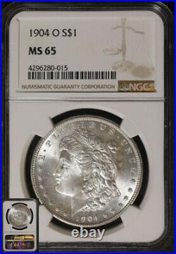 1904-O Morgan Silver Dollar NGC MS65 Blazing White Gem Nice Strike STOCK