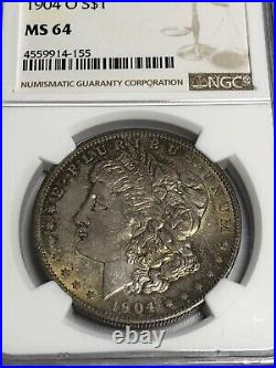 1904 O Morgan Silver Dollar Ngc Ms64 Toned Obverse/reverse, Many Pics/angles