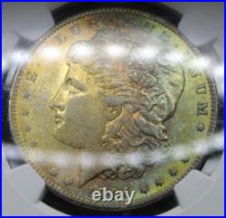 1904 O Morgan Silver Dollar Rainbow Color Toning Toned Coin NGC Graded MS62