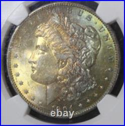 1904 O Morgan Silver Dollar Rainbow Color Toning Toned Coin NGC Graded MS62