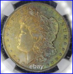 1904 O Morgan Silver Dollar Rainbow Color Toning Toned Coin NGC Graded MS62